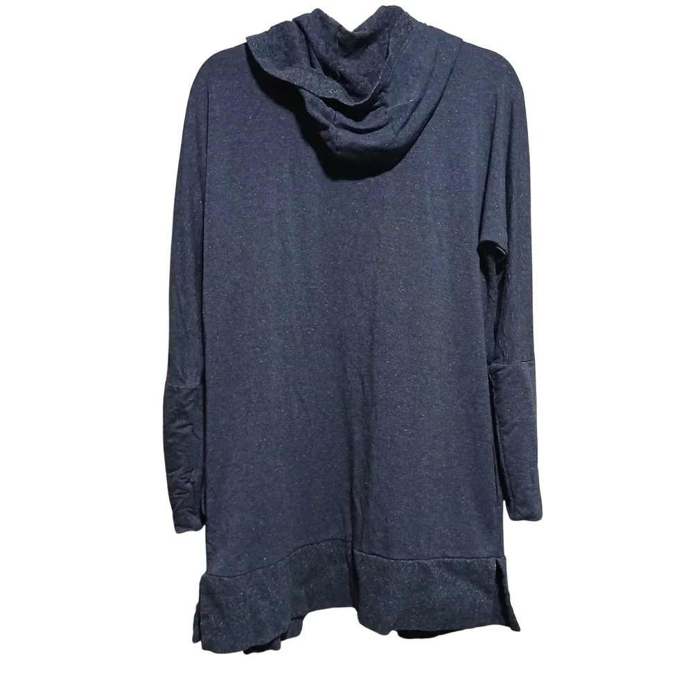 Soma WKND Cozy Open Front‎ Hooded Cardigan Knit Tunic Blue Women Medium